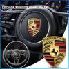 1Pcs Car Steering Wheel Cover Sticker Badge Decoration Auto Accessories For Porsche Paramela Cayenne Macan Boxster Cayman 718 911 918 944 958 971 991