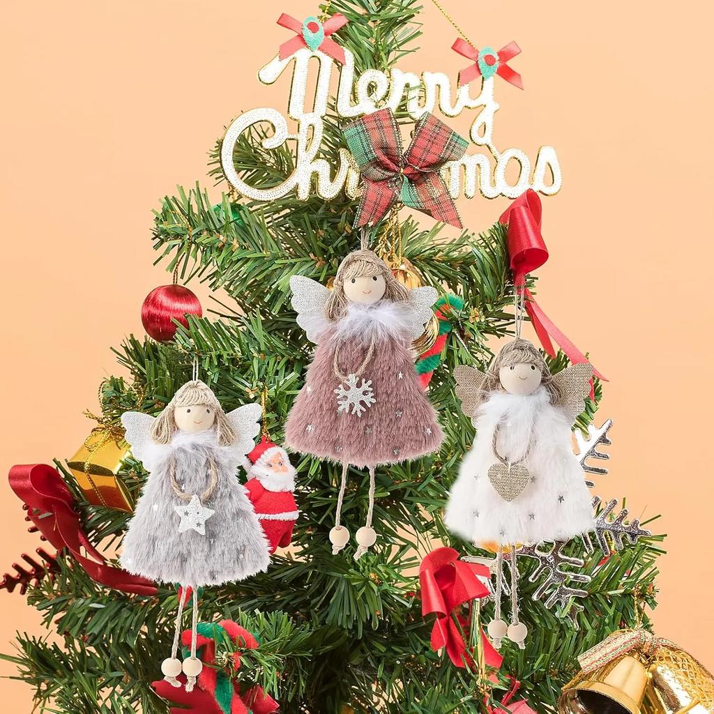 Angel Doll Pendants Christmas Plush Ornaments Plush Angel Ornaments for Christmas Party New Year Valentine's Day Decoration