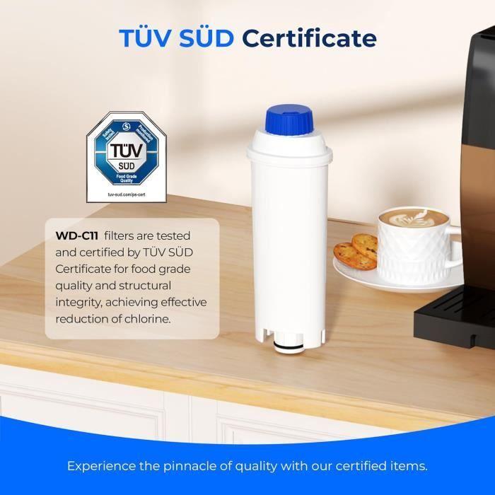 Filtre à eau - WATERDROP - WD-C11 - Certifié TÜV SÜD - Réduction du chlore - Compatible De'Longhi