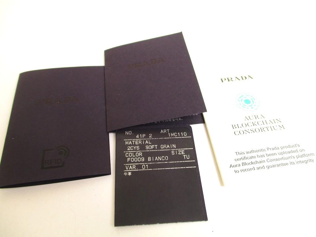 Authentic PRADA White Soft Leather Card Case Card Holder #a801  Refurbished