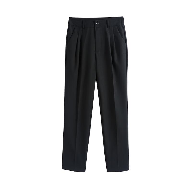 Women's High-Waist Straight-Leg Ankle Suit Pants