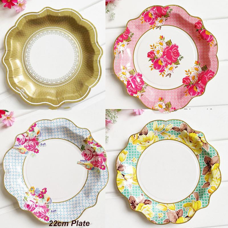 Chinese Style Blue and White Porcelain Paper Plates Cups Party Baby Shower Wedding Birthday Children Disposable Tableware Dish