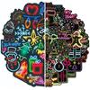 50Pcs/100Pcs Merry Christmas . Neon Color Style Stickers DIY Fashion Waterproof Doodle Decals Stickers