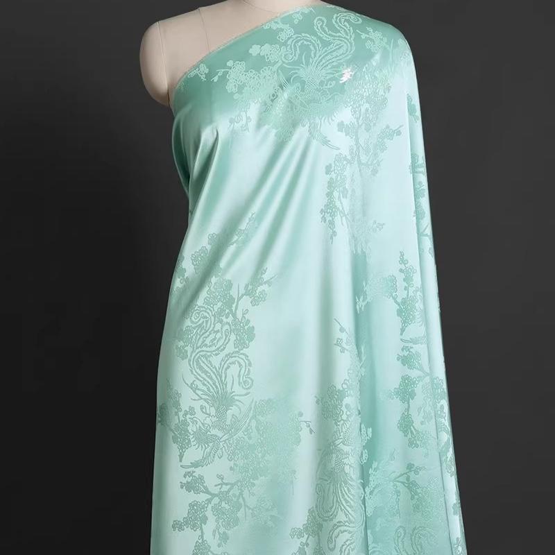 100x150cm Acetate Satin Jacquard Fabric Dress Shirt Silky Glossy for Apparel Sewing Craft Home Decoration Pillow Cushion