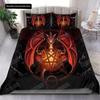 Přehoz na přikrývku s potiskem draka King Queen Western Magic Dragon Ložní souprava Teen dospělí Starověké mytické zvíře Polyesterový povlak na přikrývku