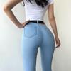 WTEMPO Women's Jeans High Waist Stretch Skinny Denim Trousers Streetwear Blue Vintage Washed Elastic Slim Pencil Pants Oversize