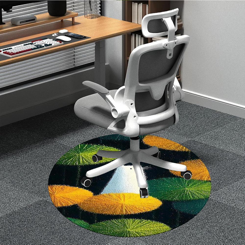 

1pcCat Lily Pond Office Round Area Rug, Indoor Mat Suitable ForOffice, Under Office Chairs Bedroom Living Room Home Decor, Room Deco 012 80cm by 80cm
