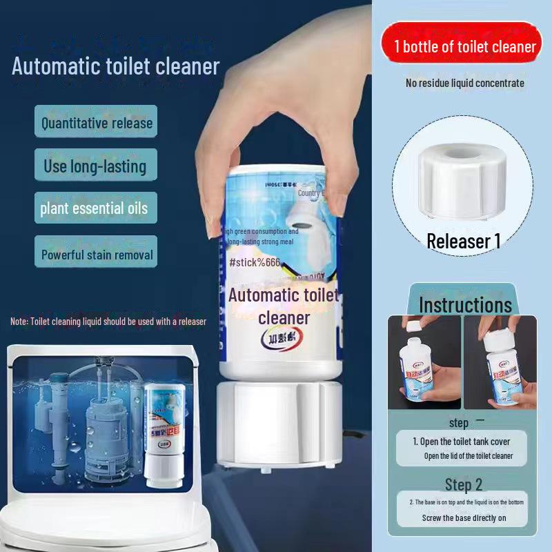 Blue Bubble Toilet Cleaner: Automatic Deodorizing and Descaling with Fragrance, Removing Stains and Odors.