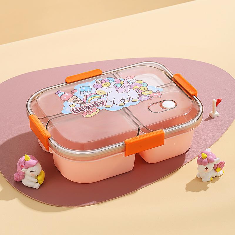 Student Lunch Box, Children's Cartoon Pattern Lunchbox Kids School, Outdoor Bento Box, Instagram Style, Can Be Microwave Heated
