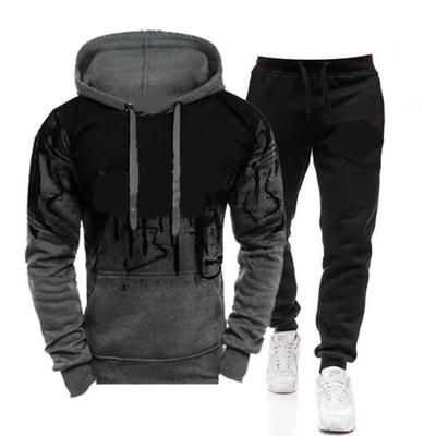 New Men's Outdoor Sports and Leisure Pullover Sweatshirt Splash Ink Printing Suit