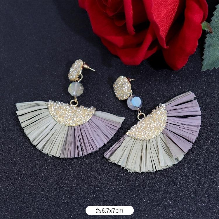 Vintage Urlaubs Rattan Bast Ohrstecker Weiblichkeit Strand Ohrringe personalisierte Ohrringe handgemachte Ohrringe