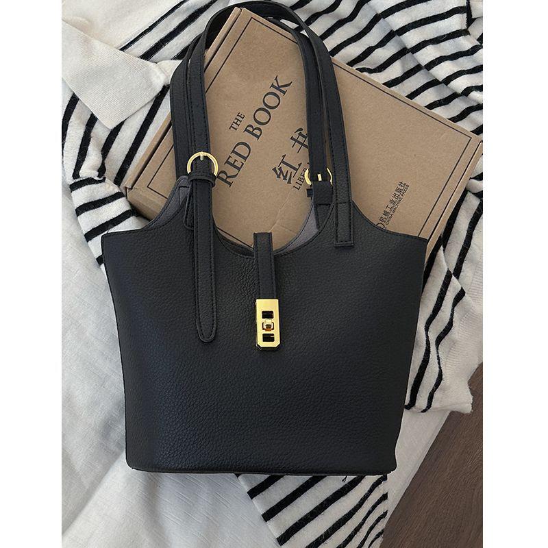 

2025 New Retro Korean Handheld Vegetable Bucket Bag for Women - Autumn/Winter Trend