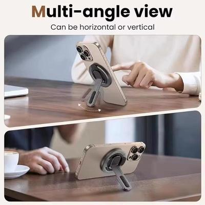 Dual-Sided Magnetic Portable Multi-Function Phone Ring Holder 360 Degree  Rotating Desktop Stand Compatible With Multiple Phone Models
