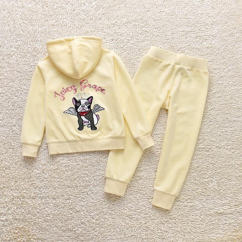 Europäischer & Amerikanischer Samt-Hoodie & Hose mit geradem Bein für Mädchen - Zweiteilige Freizeit-Sportbekleidung