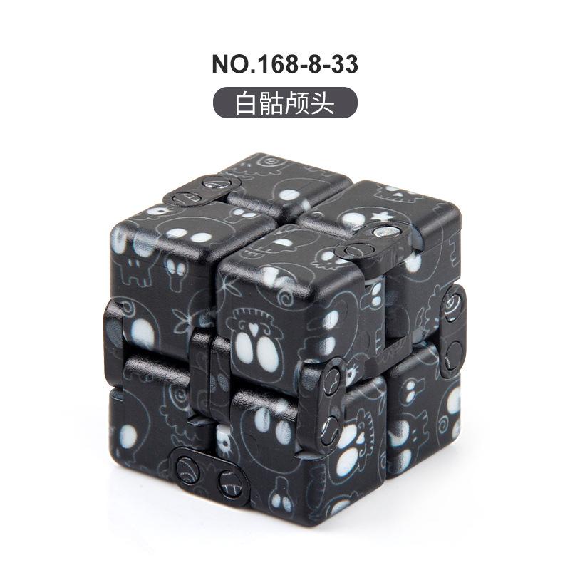 New Strange Decompression Toy Uv Print Camouflage Infinite Rubik'S Cube Halloween Folding Variety Flip Rubik'S Cube Fingertips Rubik'S Cube
