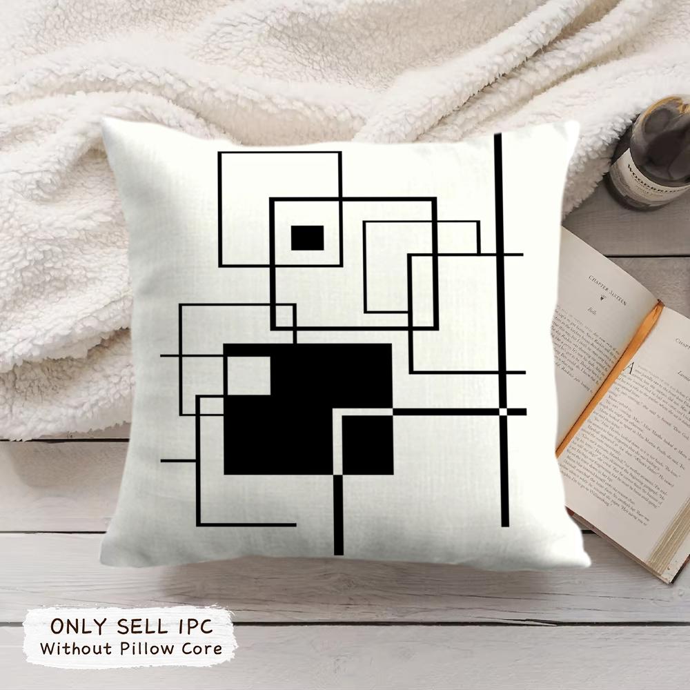 Abstract lines Cushion Cover Soft Short Plush Pillow Cover Smooth Cozy Texture Aesthetic Cushion Case Home Decor