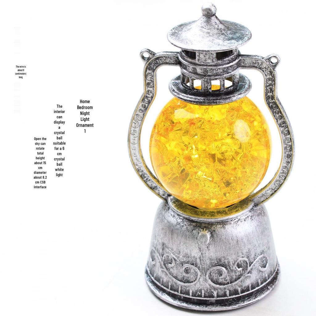 Retro Crystal Ball Night Light Lamp Holder for Graduation Gift