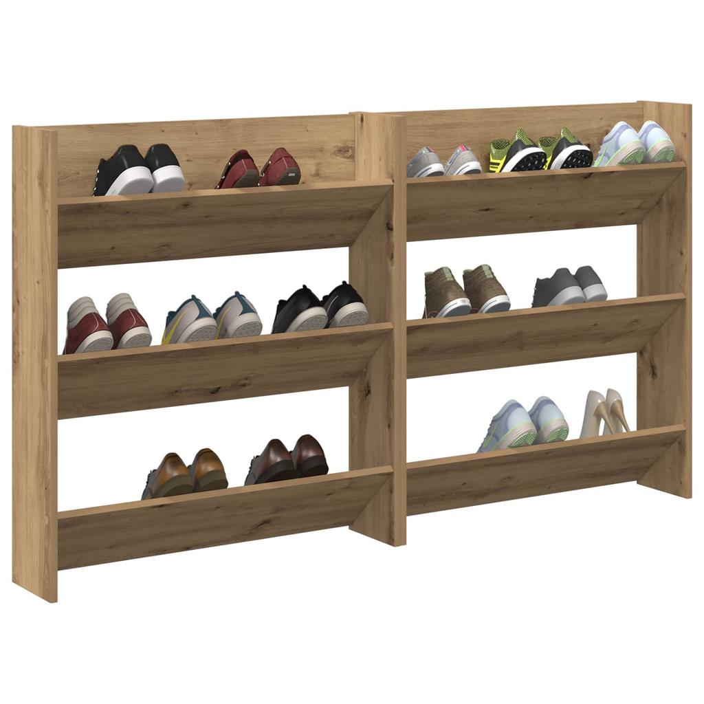 Shoe Cabinet 2 pcs Artisan Oak 85 x 18 x 90 cm Particleboard