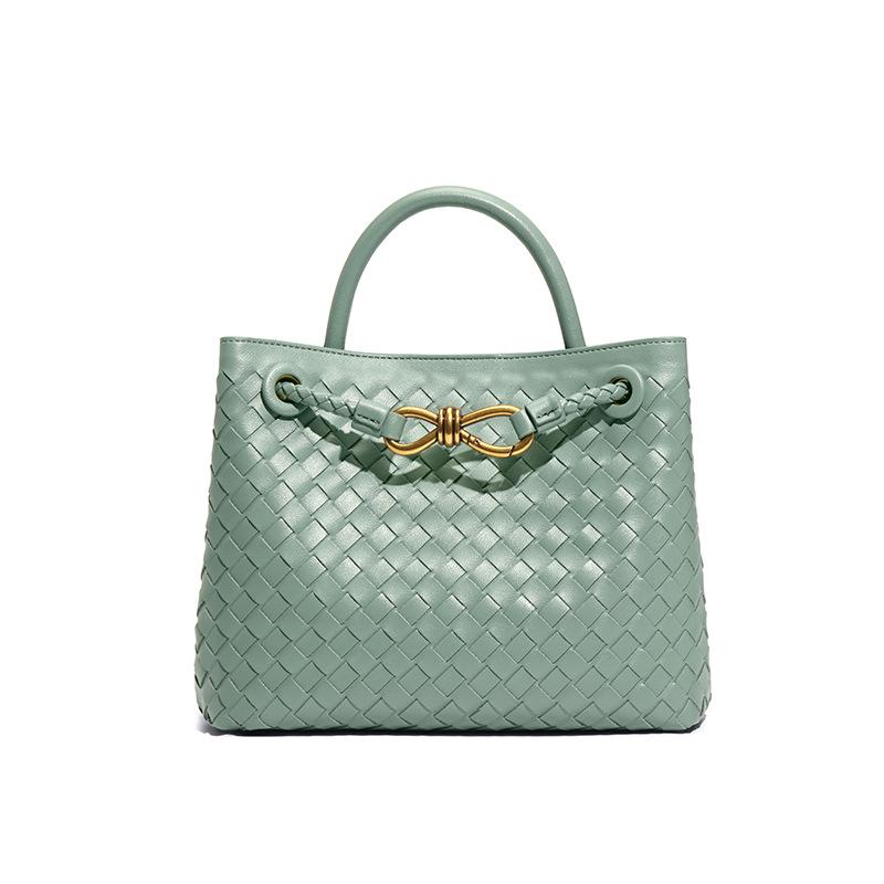 Modische und elegante Damenhandtasche mit Schleife, handgewebtem Metall und lässiger Umhängetasche mit großem Fassungsvermögen für eine Schulter