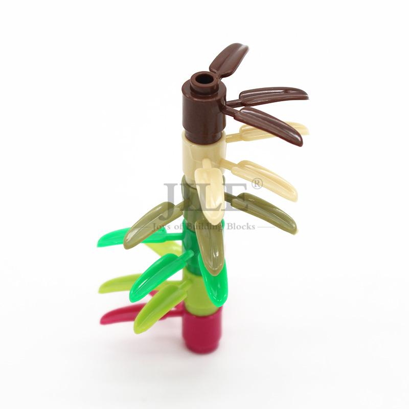 110pcs MOC DIY Building Blocks Plant Brick Round 1x1 with 3 Bamboo Leaves Tree Compatible 30176 Children Figures Plastic Toys