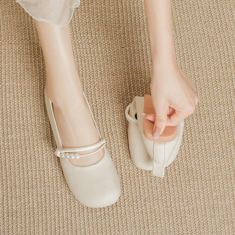 

Soft leather flats French Mary flat women s shoes fairy 2025 summer new skirt shallow mouth soft sole single shoes two wear 35