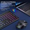 JOMAA RGB-beleuchtetes, leises, kabelloses Tastatur- und Maus-Set, wiederaufladbar für den Bürogebrauch.