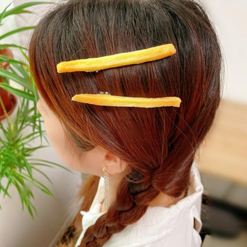 Haarspelden in Voedselvorm Franse Frietjes Haarklem Antislip Haarspelden Sectioneerklemmen Voor Dagelijks Gebruik Cosplay En Themafeest