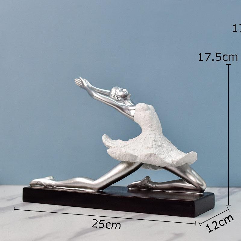 Gold-plating Ballet Dancer Character Statue Desk Decoration Ballerina Artwork Figures Resins Sculpture Room Aesthetic Decor