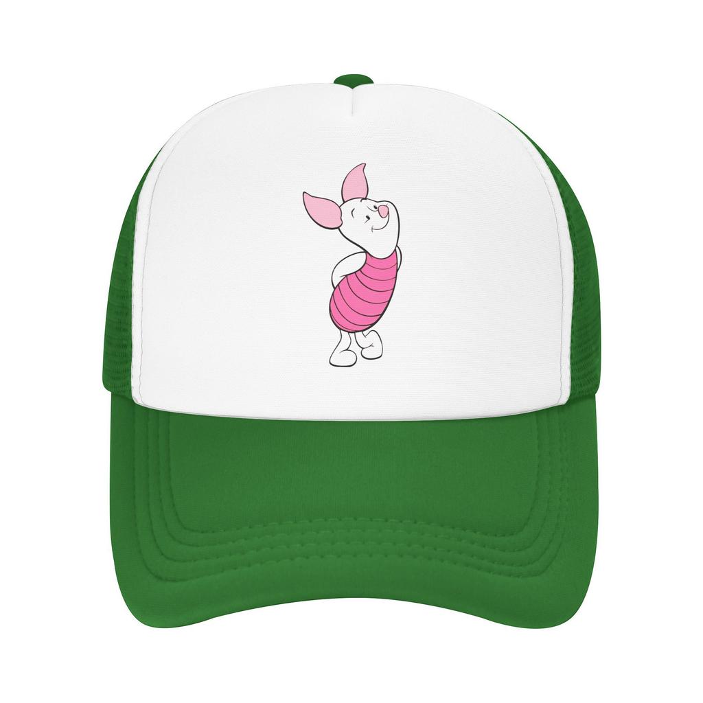 Winnie the Pooh piglet Outfits Mesh Trucker Hat Unisex Breathable pink pig Mesh-back Sun Caps Casual Adjustbale