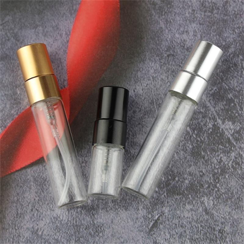 50PCS Set Mini Empty Cosmetics Bottles Gold/Silver 2ML 3ML 5ML 10ML Perfume Glass Sample Vials for Wholesale