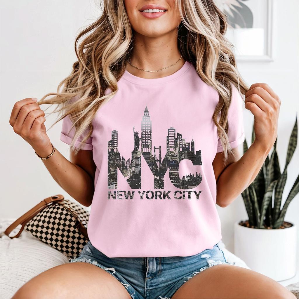 Nyc New York City Landmarks Travel Unisexs T Shirt Cityscape