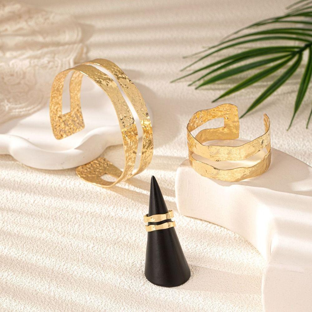 Glamorous Metal Tassel Arm Chain Multi Style Fashion Flower Bracelet Retro Adjustable Wide Open Bangle Hand Jewelry