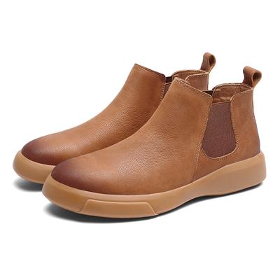 Herren Freizeit Flache Stiefel Kurzer Schuh Knöchelkurzer Stiefel Bequem Wasserdicht Outdoor Zum Hineinschlüpfen Leder Schuhe Große Größe 47 Chelsea