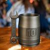 Yousheng Stainless Steel Spanner Mug Industrial Style Water Cup Mechanic Themed Mug with Wrench Handle Garage Vibe Coffee Cup