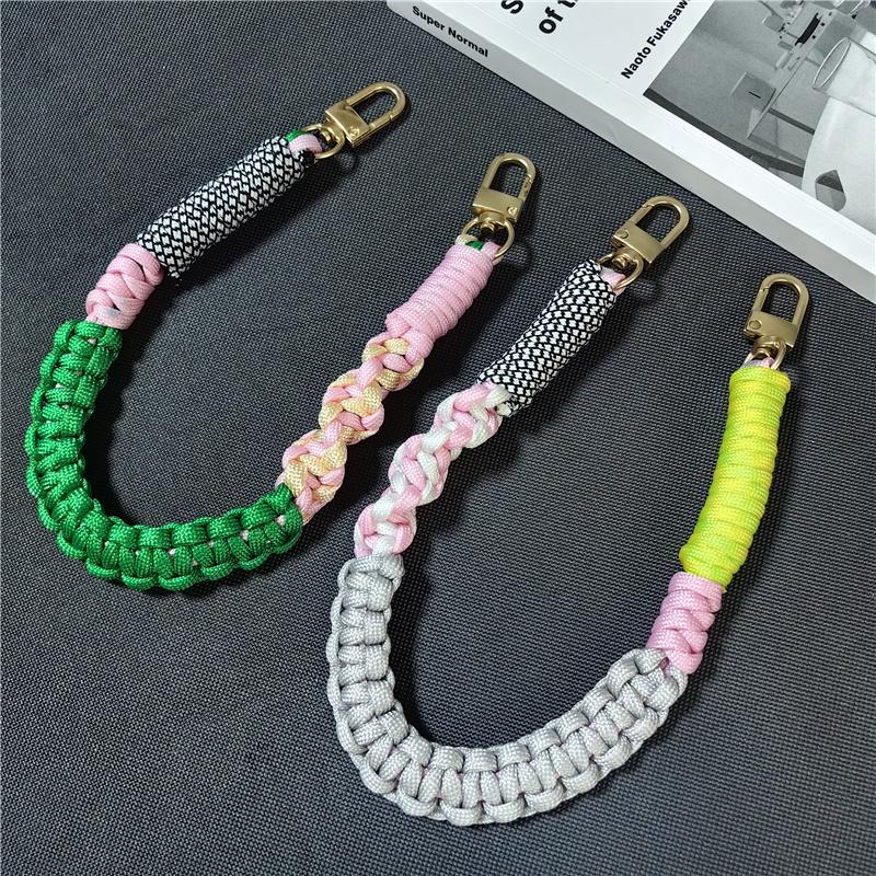 Strong Sturdy Pure Hand Thick Braided Mobile Phone Rope Hand Bag Pendent Short Phone Lanyard Creative Wrist Strap Outdoor Chain