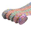 10 Yards 25/40mm Width Chiffon Flower Ribbon Print Fabric Floral Trim DIY Garment Hair Bow Tie Collar Handmade Accessory