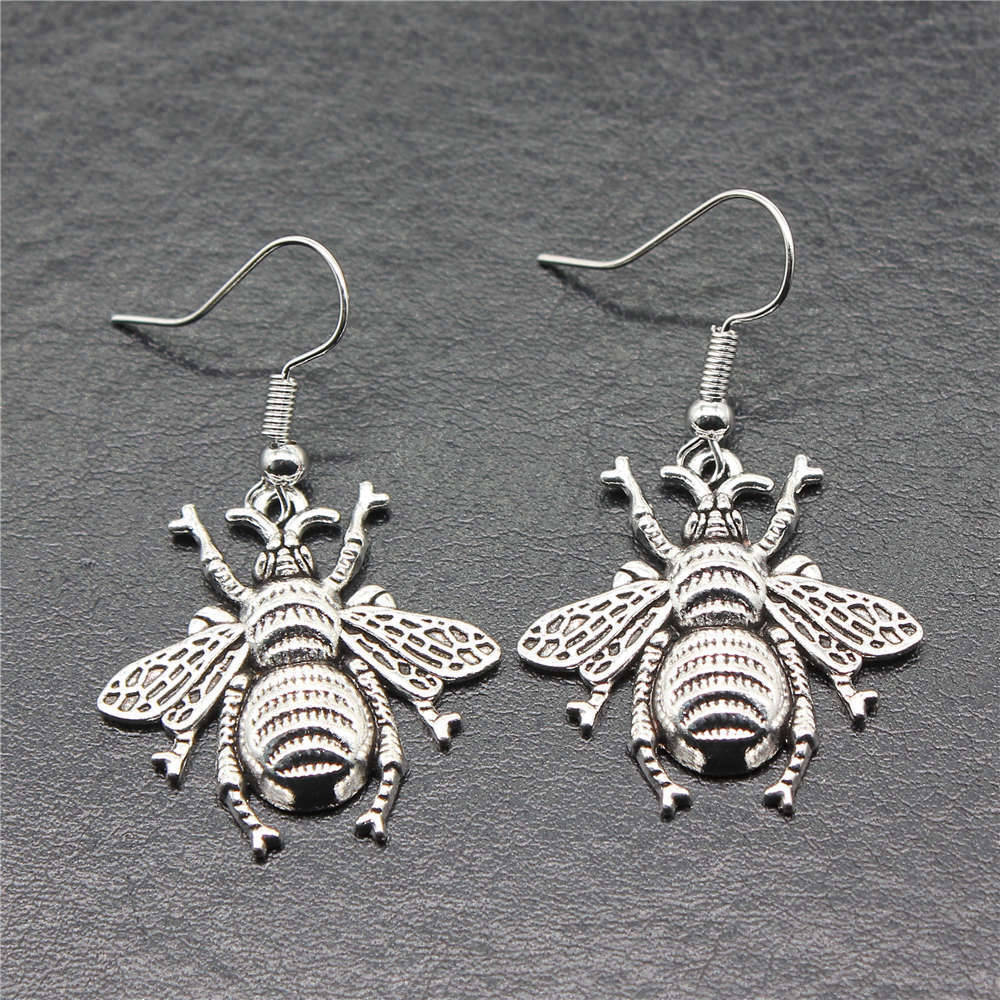 Hängeohrring Biene Wabe Minimalistische Schmuckkomponenten Ohrringgröße 18x19mm QE004