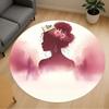 1pc Woman Flower Round Chair Mat Area Rug - Non-Slip, Floor Mat for Office, Bedroom, and Indoor Decor C1118045
