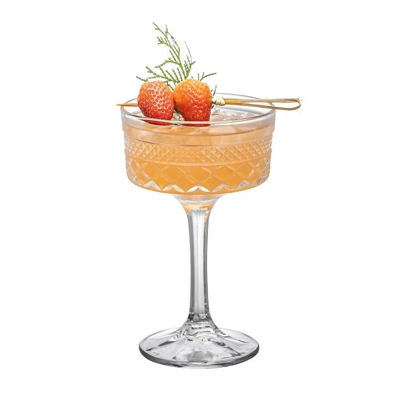 Diamond-shaped Glass Goblet,Creative Cocktail Glasses Cups,Japanese Martini Glass Cup,Carved Champagne Glasses Cup,Bar Tools