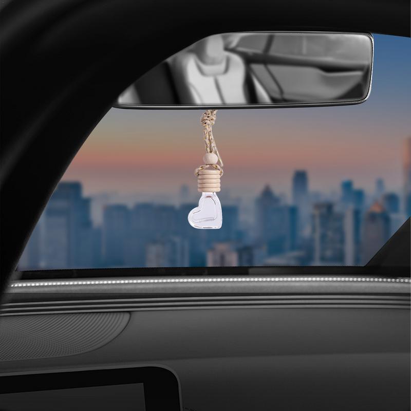 Leere Auto-Diffusorflaschen 6ml Auto-Lufterfrischer Herzförmige Flasche Parfüm Duft Leere Glas Autodekorationen Zubehör