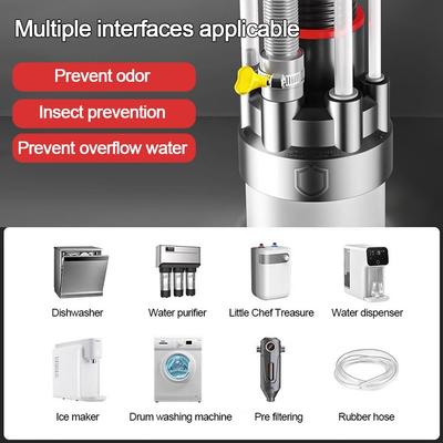 Anti Odor Sink Drain Pipe Adapter Sealing Ring 5 In 1 Kitchen Basin Sewer Branch Multifunctional Dishwasher Water Pipe Connector