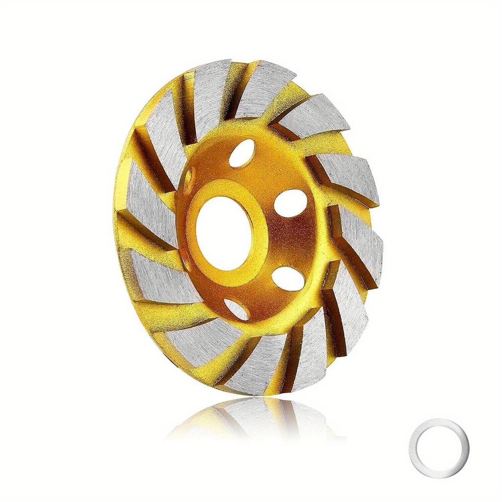 4 Inch Turbo Diamond Grinding Cup Wheel, 12 Segs Heavy Duty Concrete Grinding Disc for Angle Grinder