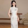 White sleeveless national style new Chinese Suzhou long cheongsam improved young 1011 new women's high sense summer