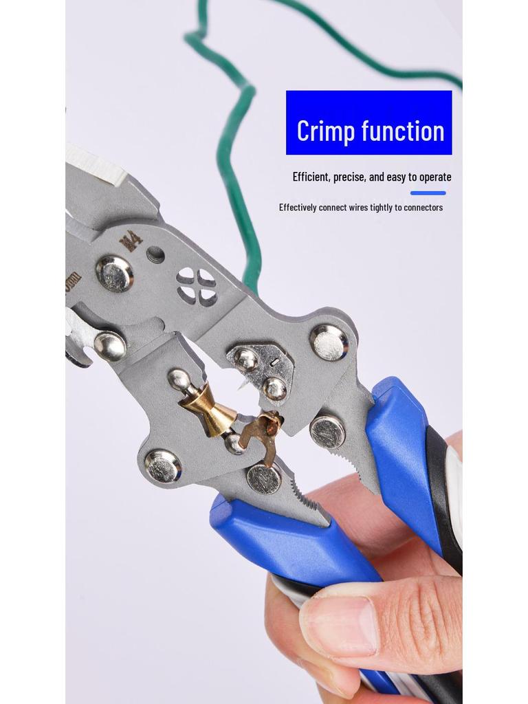 Foldable Multi-Function Electrician Wire Strippers: Stripping, Splitting, Cutting, Looping, Skinning, Crimping.