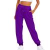 Women Solid Color Women Pants Pocket Long Sweatpants Fleece Jogging Trousers Sportspants Casual Fashion Loose Black Red
