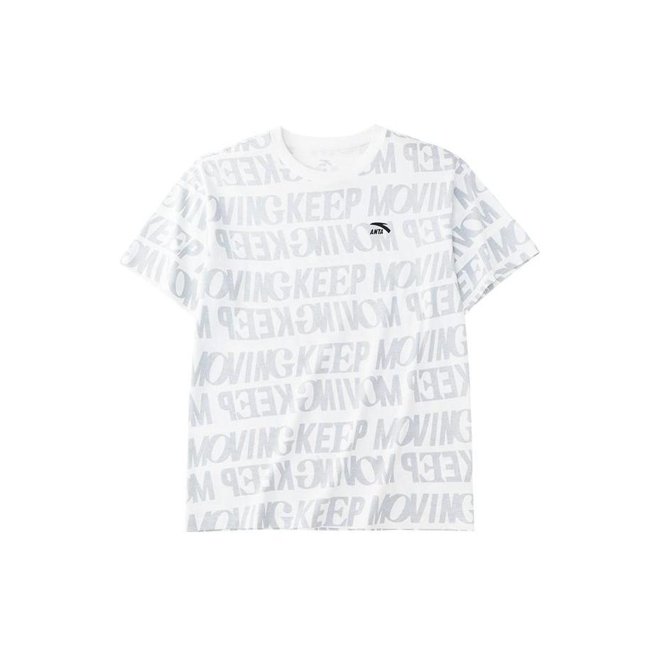 ANTA Life Collection T Shirts Unisex White Crew Neck Moderate Straight Fit 152238105-1 XXL