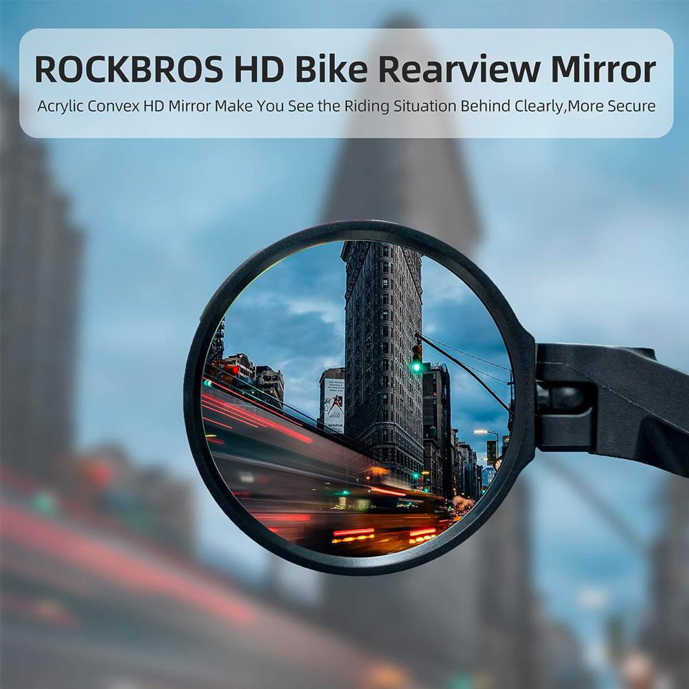 Round rearview bicycle mirror, left, black