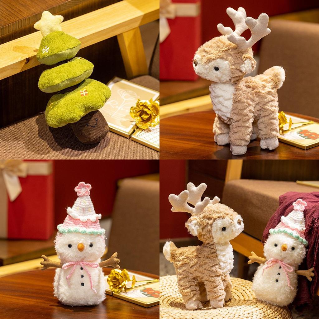 Christmas Tree Snowman Elk Plush Toy Kids Gift Seasonal Decor For Children And Holiday Celebrations