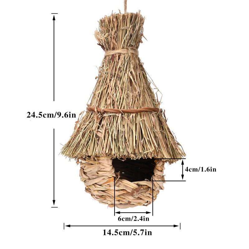 Handwoven Bamboo Bird Nest Shelter Small Birds Eco-Friendly Garden Decor Educational Craft
