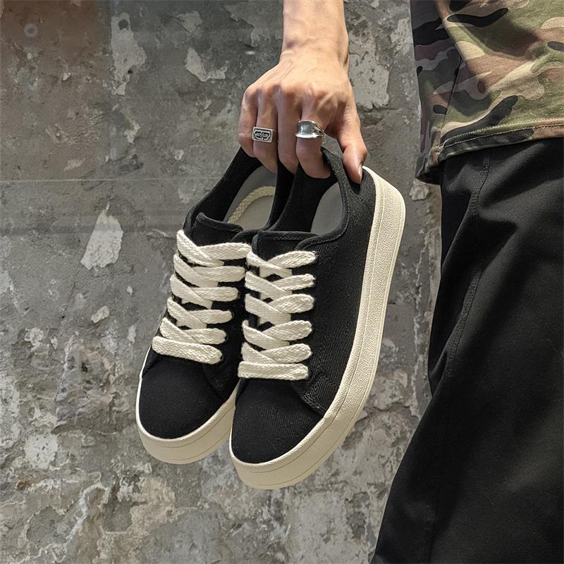 

Новая мужская парусиновая обувь, уличная обувь для скейтборда для мужчин, удобные нескользящие повседневные кроссовки, дышащая мужская обувь для ходьбы 44 чёрный